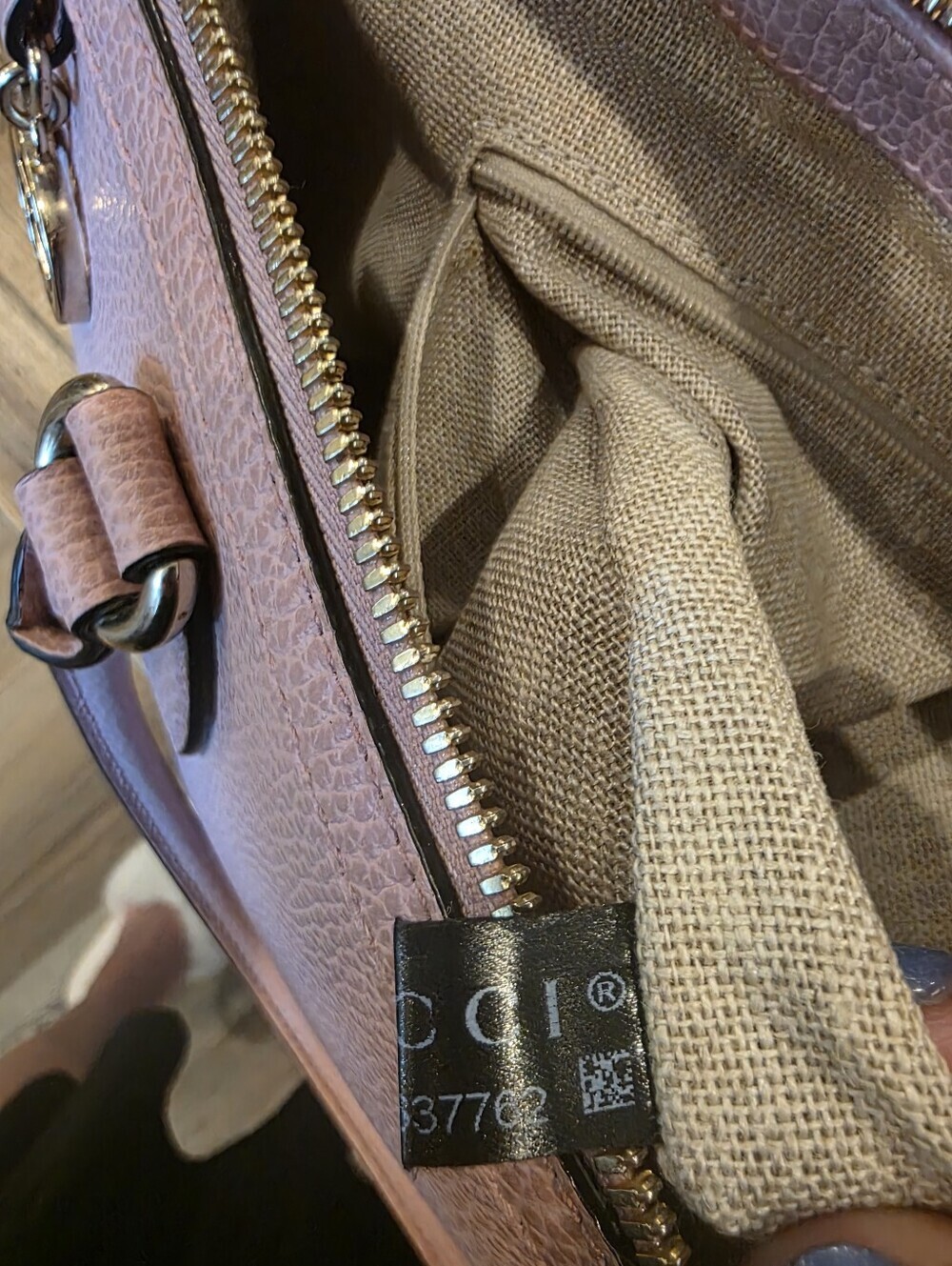 Gucci Pink CALF LEATHER GG Satchel/Tote 2 Way Including Limited Ed LINEN TOTE - Picture 13 of 16